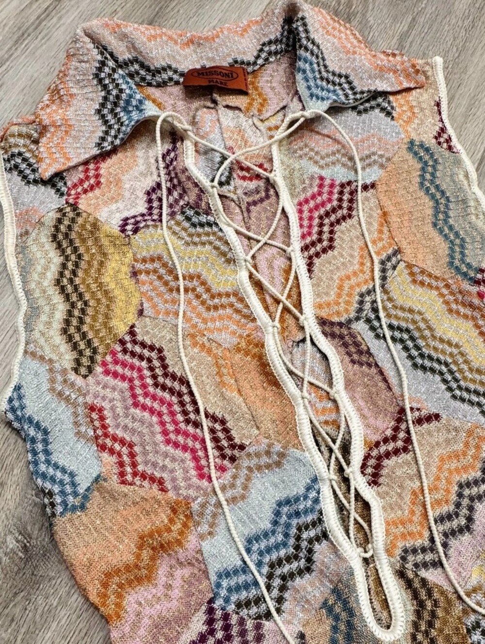 Missoni Mare Lace-Up Knit Romper Size 38 - Picture 4 of 6